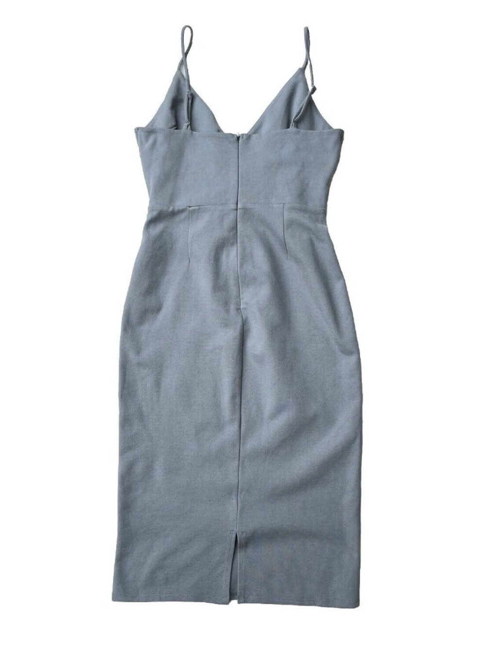 4SI3NNAI Women's Gray Tie Waist Bodycon Midi Dress Size M NWOT - Picture 8 of 16